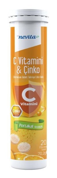 Eznevita Vitamin C Portakallı Yetişkin Vitamin 20 Tablet