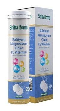 Shiffa Home Kalsiyum Magnezyum Çinko D Vitamini Aromasız Yetişkin Vitamin 20 Kapsül