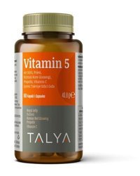 Talya Vitamin 5 Arı Sütü Polen Propolis Ginseng Aromasız Yetişkin Vitamin 60 Kapsül