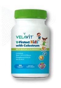 Velavit V-Firstect Kids Kolostrum Tropikal Yetişkin Vitamin 30 Adet