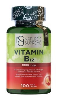 Nature'S Supreme Vitamin B12 Aromasız Yetişkin Vitamin 100 Kapsül