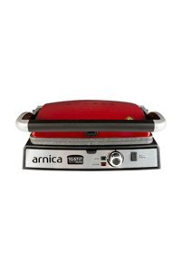 Arnica Tostit Maxi GH26244 6 Dilim Granit Çıkartılabilir Plaka Tek Yönlü 2000 W Izgaralı Kırmızı Tost Makinesi