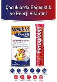 Vitabiotics Wellkid Immune Multivitamin + Fereglobin Fizz Aromasız Çocuk Vitamin 20 Tablet