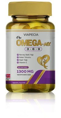 Viapecia Pro Omega Mix 3-6-9 Aromasız Yetişkin Vitamin 200 Kapsül