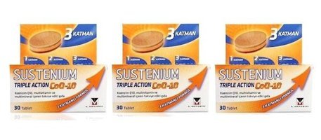 Sustenium Triple Action Coenzyme Q-10 Aromasız Yetişkin Vitamin 3x30 Tablet