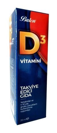 Balen D3 Vitamini Aromasız Yetişkin Vitamin 20 ml