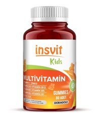 İnsvit Kids Multivitamin Bitki Ekstralar Çocuk Vitamin 60 Tablet