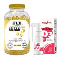 Flx Omega 3-6-9 Ve Vitamin D3 Aromasız Yetişkin Vitamin 90 Softgel - 20 ml