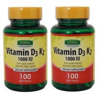 Vitapol Vitamin D3-K2 Aromasız Yetişkin Vitamin 2x100 Softgel