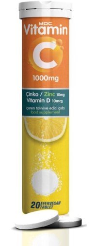 Mdc Vitamin C Çinko Ve Vitamin D3 Aromasız Yetişkin Vitamin 20 Tablet
