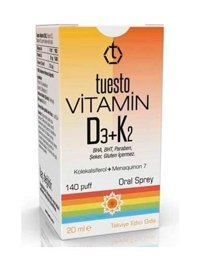 Tuesto Vitamin D3-K2 Brownie Yetişkin Vitamin 20 ml