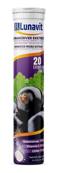 Lunavit Kara Mürver Karamürverli Yetişkin Vitamin 20 Tablet