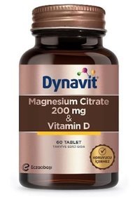 Dynavit Magnesium Citrate Vitamin D Aromasız Yetişkin Vitamin 60 Tablet