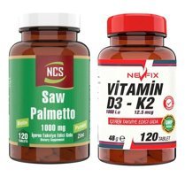 Ncs Saw Palmetto Çinko - Nevfix Vitamin D3 K2 Aromasız Yetişkin Vitamin 120 Tablet