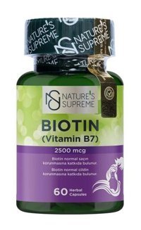 Nature'S Supreme Biotin Aromasız Yetişkin Vitamin 60 Kapsül