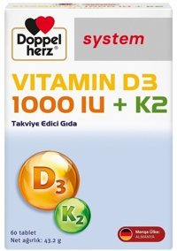 Doppelherz Vitamin D3 Ve K2 Aromasız Yetişkin Vitamin 60 Tablet