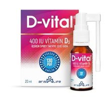 Aris Life D Vital Vitamin D3 Aromasız Yetişkin Vitamin 20 ml
