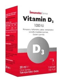 Imuneks Vitamin D3 Aromasız Yetişkin Vitamin 20 ml