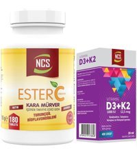Ncs C Vitamini Kara Mürver Ve Vitamin D3 K2 Karamürverli Yetişkin Vitamin 180 Tablet