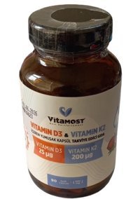 Vitamost Vitamin D3-K2 Aromasız Yetişkin Vitamin 90 Kapsül