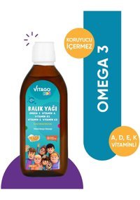Vitago Kids Balık Yağı Omega 3 Aromasız Yetişkin Vitamin 150 ml