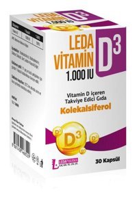 Ledapharma Leda Vitamin D3 Aromasız Yetişkin Vitamin 30 Kapsül