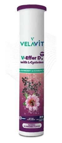Velavit V-Effer D3 L-Cystein Portakallı Yetişkin Vitamin 20 Adet
