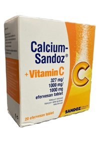 Sandoz Calcium-Sandoz Aromasız Yetişkin Vitamin 20 Tablet