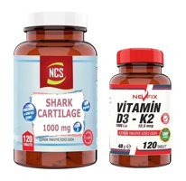 Ncs Shark Cartilage - Nevfix Vitamin D3 K2 Ahududu Yetişkin Vitamin 120 Tablet