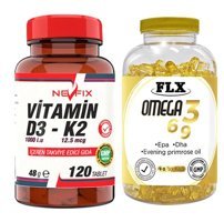 Nevfix Vitamin D3 K2 Aromasız Yetişkin Vitamin 120 Tablet