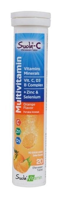 Suda-C Multivitamin Mandalina Yetişkin Vitamin 20 Tablet