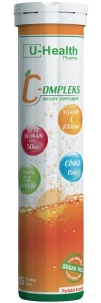 U-Health Vitamin C Compleks Portakallı Yetişkin Vitamin 20 Tablet