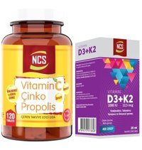 Ncs Vitamin C Çinko Propolis + Vitamin D3-K2 Portakallı Yetişkin Vitamin 120 Tablet