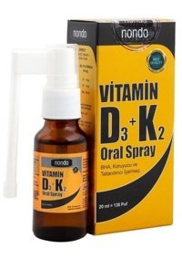 Nondo Vitamin D3 K2 Aromasız Yetişkin Vitamin 20 ml