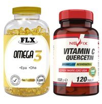 Flx Omega 3 Balık Yağı Ve Vitamin C Aromasız Yetişkin Vitamin 120 Tablet - 180 Softgel