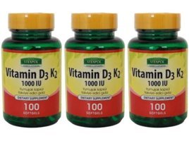 Trunature Vitamin D3-K2 Aromasız Yetişkin Vitamin 3x100 Tablet