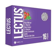 Lectus Çinko Beta Glukan C Ve D Vitamini Afrika Sardunyası Aromasız Yetişkin Vitamin 16 Pastil