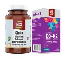 Ncs Çinko Bisglisinat Ve Bakır Selenium Ve Vitamin D3 K2 Aromasız Yetişkin Vitamin 60 Tablet