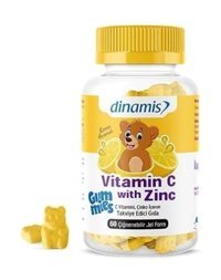 Dinamis Gummies Vitamin C With Zinc Limonlu Yetişkin Vitamin 60 Kapsül