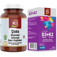 Ncs Çinko Bisglisinat Ve Bakır Selenium Ve Vitamin D3 K2 Aromasız Yetişkin Vitamin 20 ml - 180 Tablet