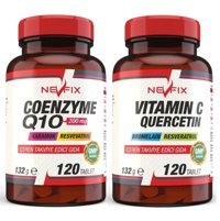 Nevfix Coenzyme Q10 - Vitamin C Bromelian Üzüm - Zerdeçal Yetişkin Vitamin 120 Tablet