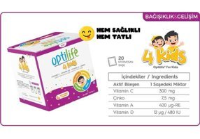 Optilife 4 Kids Portakallı Yetişkin Vitamin 20 Kapsül