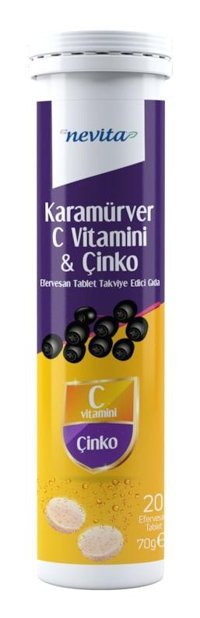 Eznevita Karamürver Vitamin C Ve Çinko Karamürverli Yetişkin Vitamin 20 Efervesan Tablet
