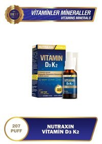 Nutraxin Vitals D3 K2 Aromasız Yetişkin Vitamin 30 ml