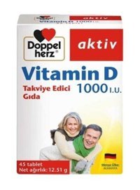 Doppelherz Vitamin D Aromasız Yetişkin Vitamin 45 Tablet