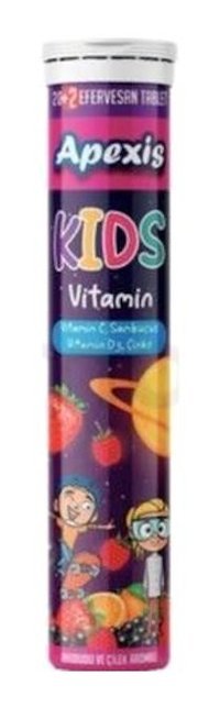Apexis Kids Ahududu - Çilek Çocuk Vitamin 22 Tablet