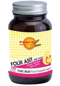 Force Nutrition Folic Acid Aromasız Yetişkin Vitamin 120 Tablet