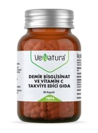 Venatura Demir Bisglisinat Vitamin C Aromasız Yetişkin Vitamin 90 Tablet