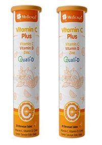 Medicago Vitamin C Plus Efervesan Aromasız Yetişkin Vitamin 20 Tablet