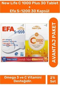 New Life Efa S-1200 - C1000 Plus Meyveli Yetişkin Vitamin 30 Kapsül